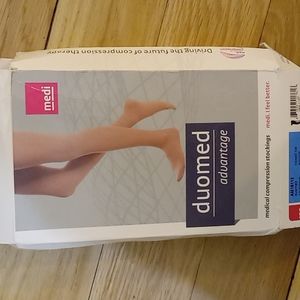 Duomed Compression Pantyhose Maternity Petite Large 15-20mmhg almond NWT